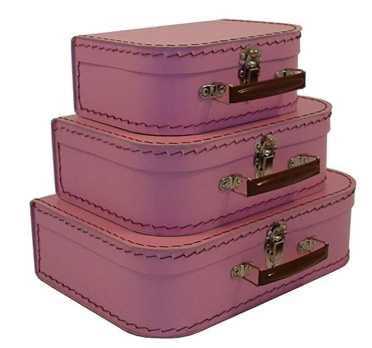 Custom Printing Logo Child Toy Rigid Packaging Lid Paper Cardboard Suitcase Gift Box With Handle