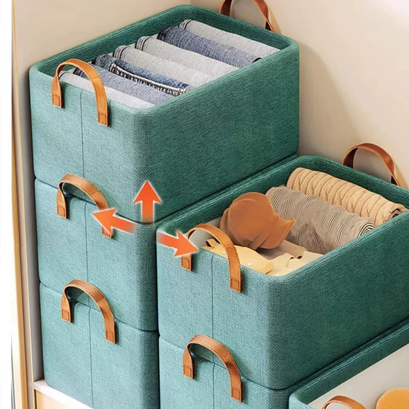 Clothes Storage Steel Frame Organize Box under bed Sturdy Stackable Bins Closet Foldable Clothing Storage bags