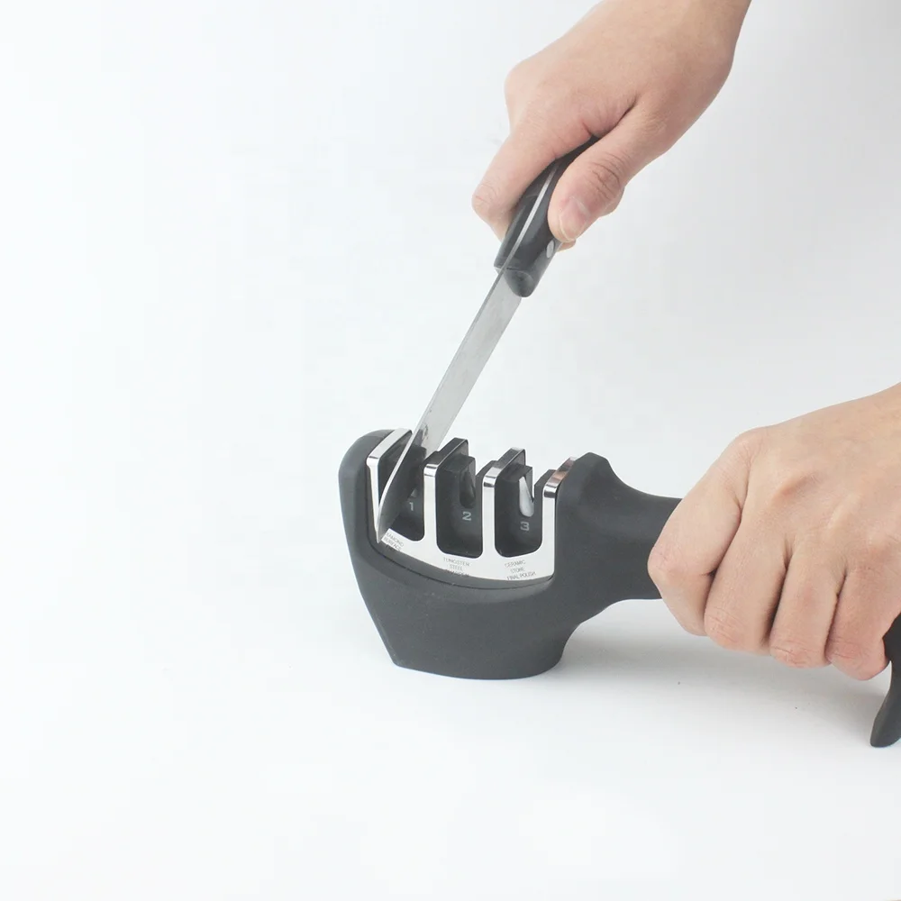 Высокое качество и хорошая почтовый ящик из нержавеющей стали многофункциональный с металлической ручной 3 ступени нож и ножницы точилка