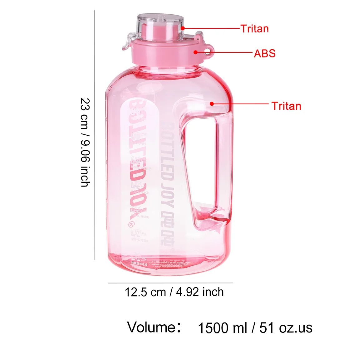 Factory Custom Fitness Time Maker Motivational BPA Free Sport Water Bottle for Camping Hiking Gym Yoga