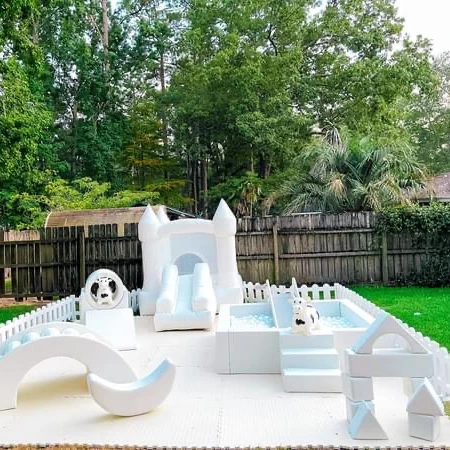 Oem Custom Garden Airport Resort Hotel Soft Playground White Slide For Ball Pit