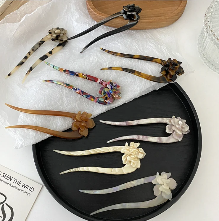 PDANY Wholesale Custom Fashion Girl Hair Stick High Quality Cellulose Acetate Butterfly Hairpin Acetate hair stick for Girls