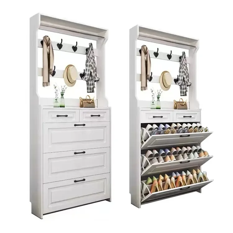 nordic high quality cheapest ultra thin collapsible dump shoe rack cabinet with hangers