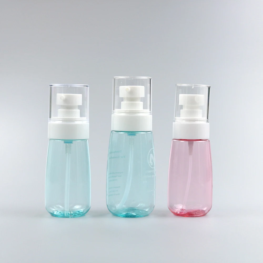 Custom PET Plastic Fine Mist Cosmetic Skincare Spray Bottles For Body Face With Logo 30ml 50ml 60ml 100ml 200ml 250ml 300ml
