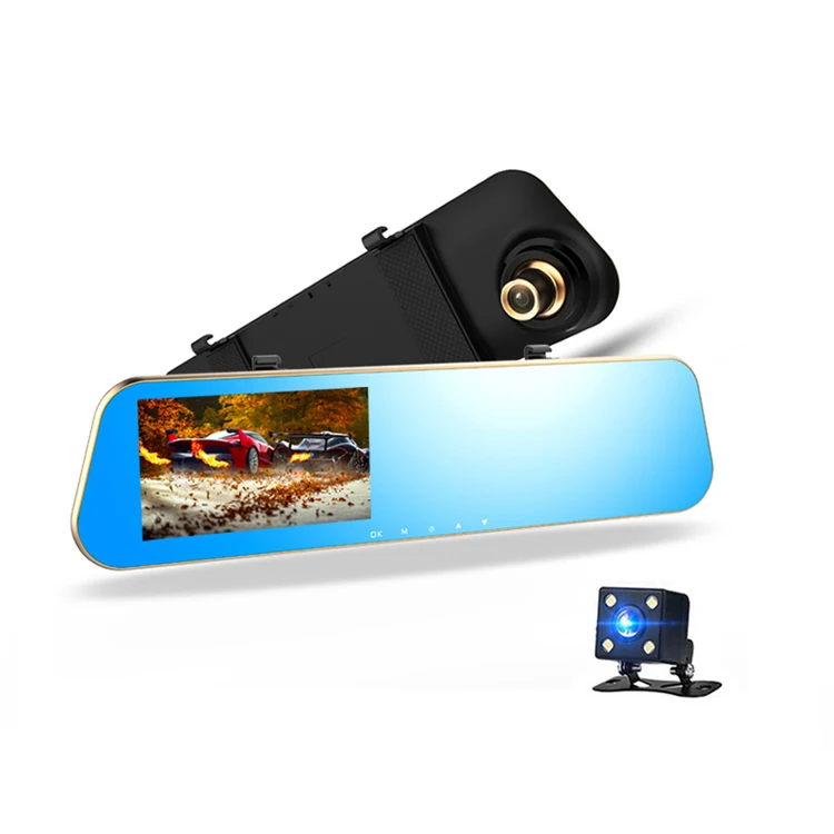  4.3 Inch Dual Lens High Quality Car DVR 1080P HD Screen Mirror Dashcam Wide View Video Loop Cycle Recording Carcam