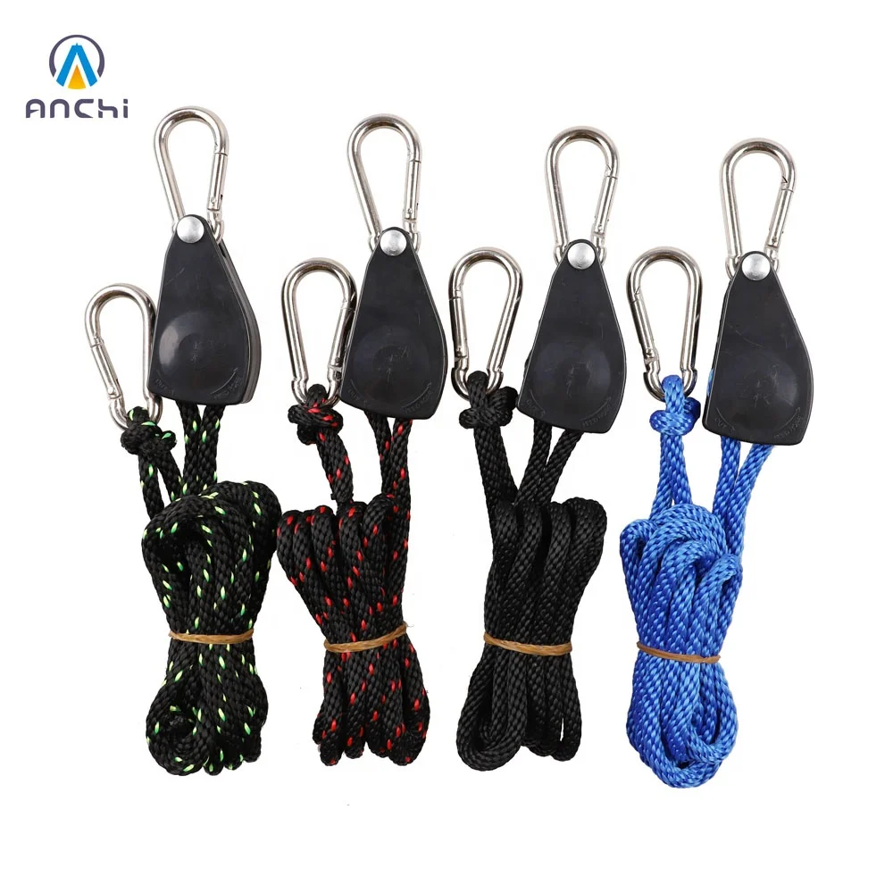 14 inch 8ft 2.4m ratchet heavy duty tie down rope carabiner hook clip hanger metal gear 150lbs