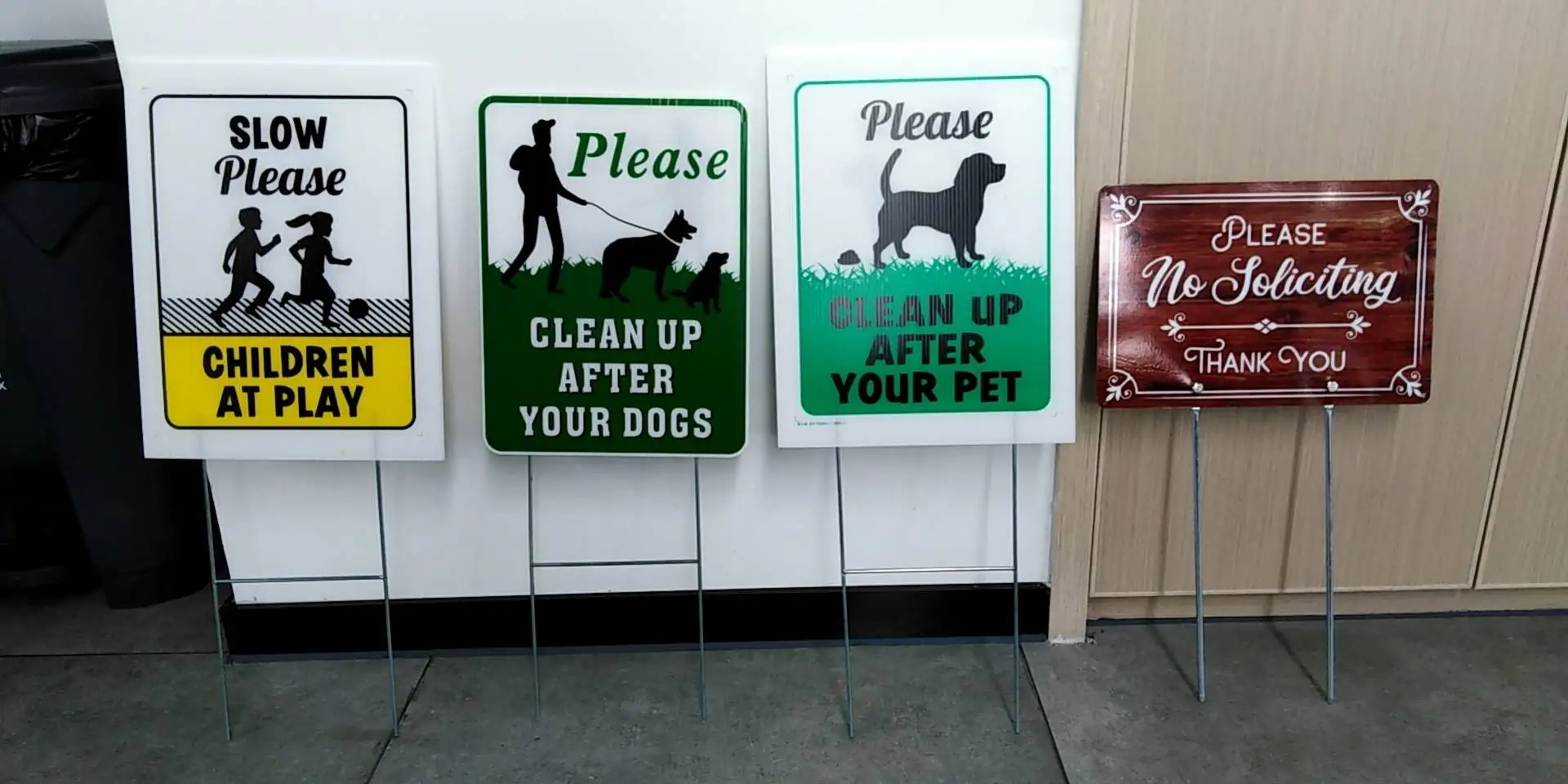 Heavy Duty Outdoor Use Custom Logo Size Double Sided Corrugated Plastic Yard Sign with Stakes