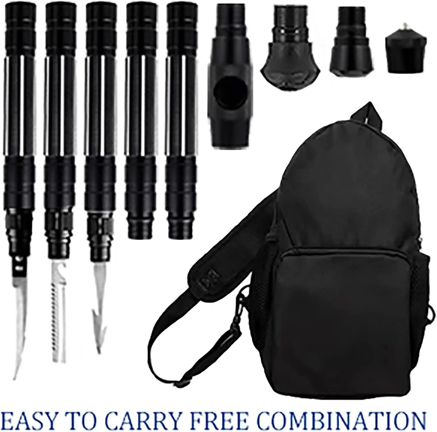 Multifunctional Outdoor Self-defense Stick T-type Camping Survival Tool Telescopic Folding Walking Pole