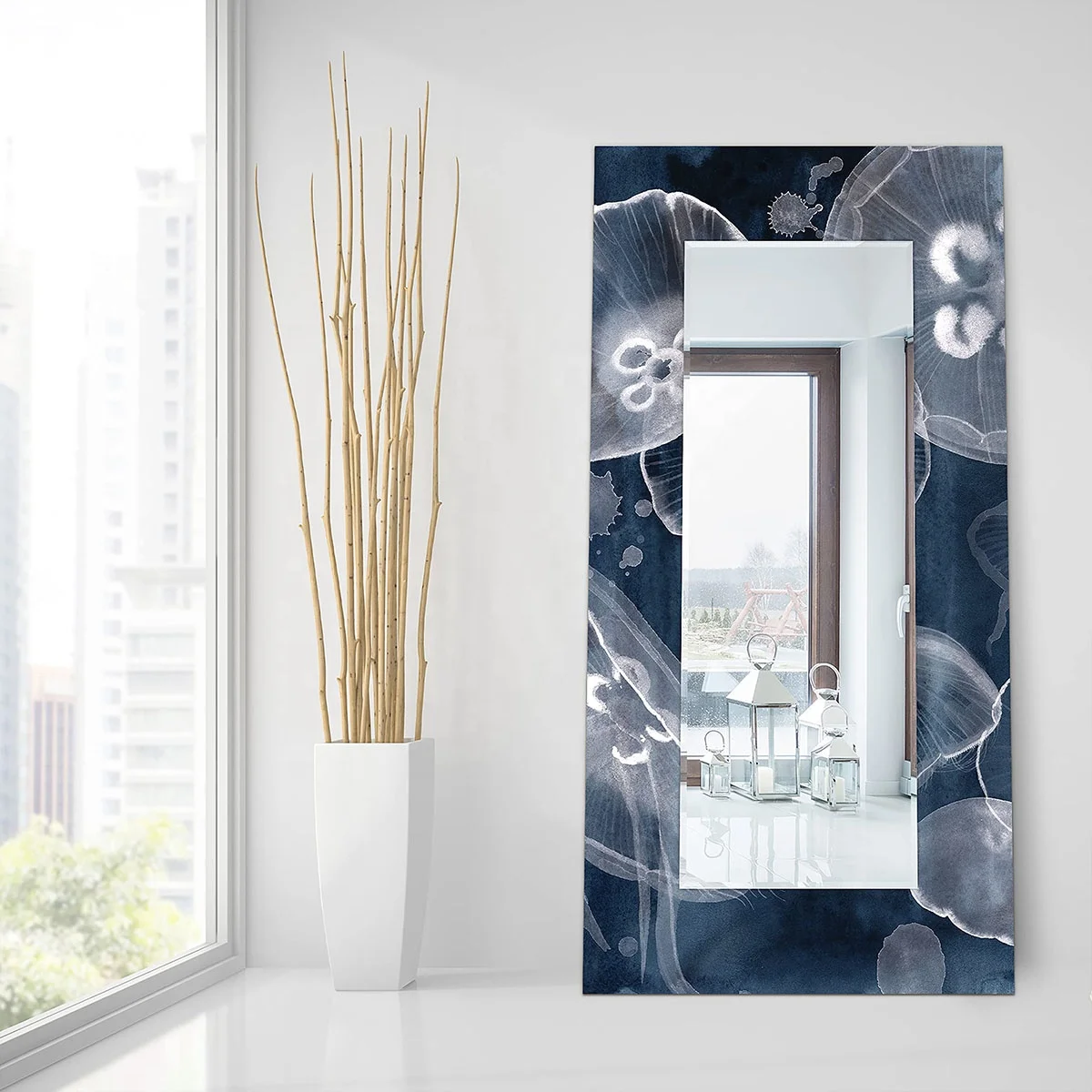 full length mirror designed wall mounted decorative mirror minimalist flower luxury design large mirrors for living room