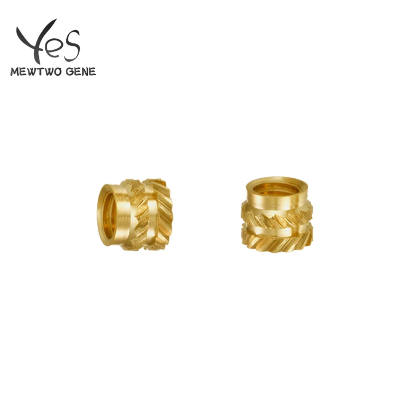 M3*5*4 Brass Hot Melt Inset Nuts Heating Molding Copper Thread 3D Printer Parts SL-type Double Twill Knurled Injection Brass Nut