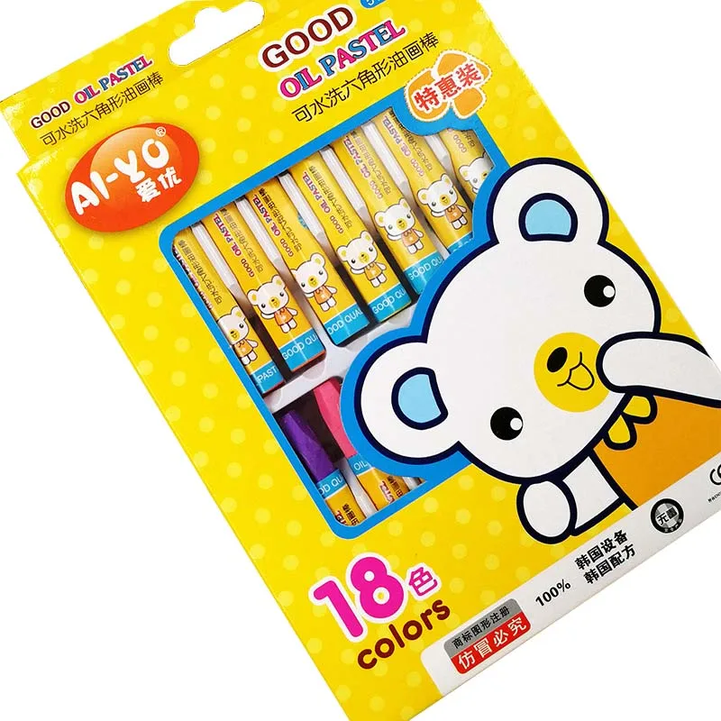 
18 Colors Wholease Children Crayon Set Washable Soft Dom Oil Psatel Set Professional Crayon 