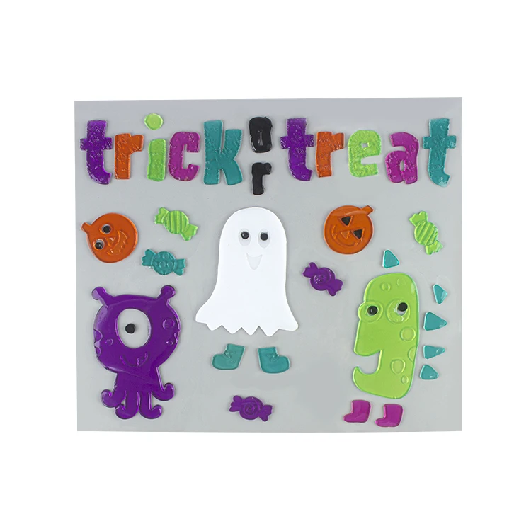 HOLIDAY promotional gifts Halloween Jelly stickers car windows Mirror stickers