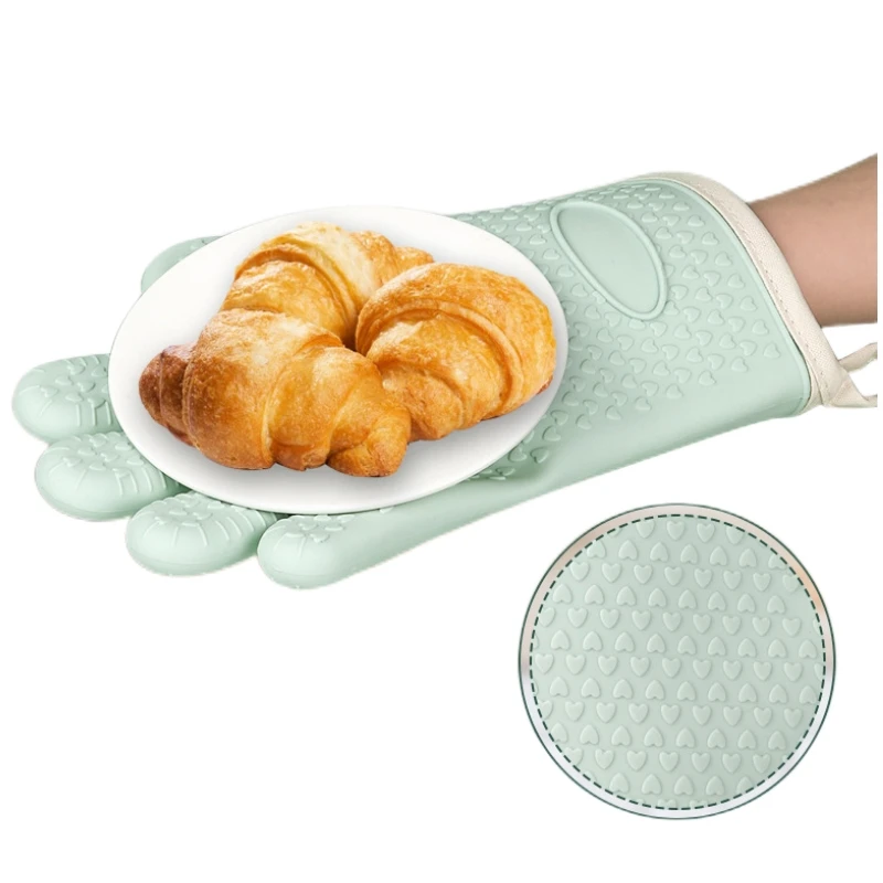 Non-Slip Extreme Heat Resistant Pot Holders Silicone Oven Gloves Microwave Baking Hot Pot BBQ Gloves Silicone Oven Mitt