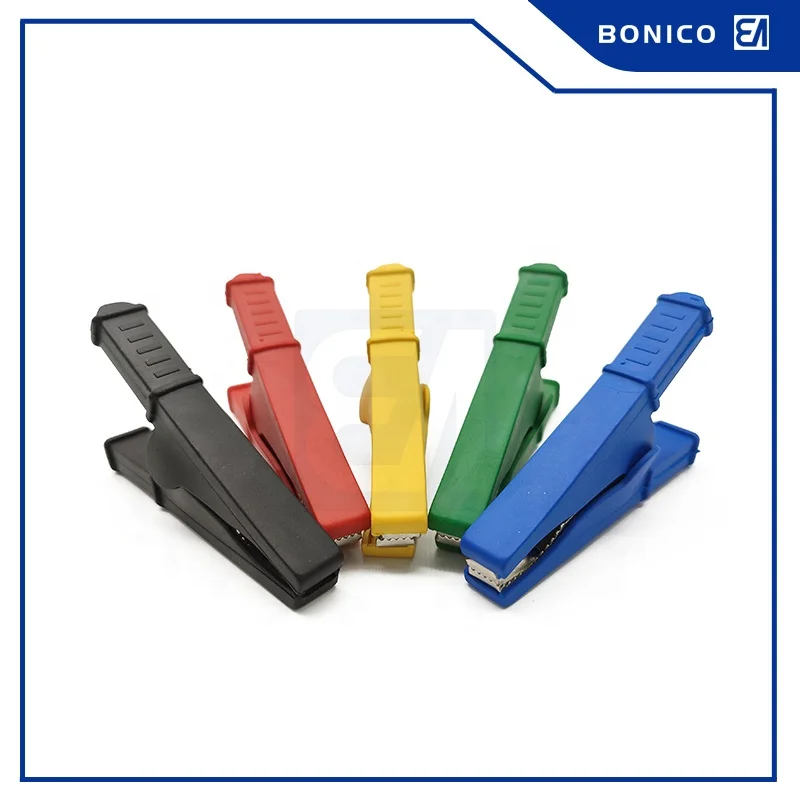 30A 75MM Brass With Nickel Plated Plastic Cover Four Color Test Battery Clip