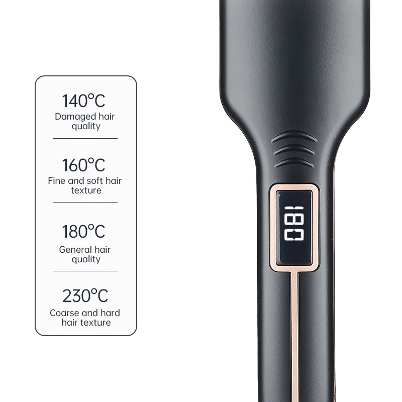 Hot Straightening Hair Professional Salon Curling Clips Nano Private Label Hair Iron Straightener LCD Infrared Flat Iron