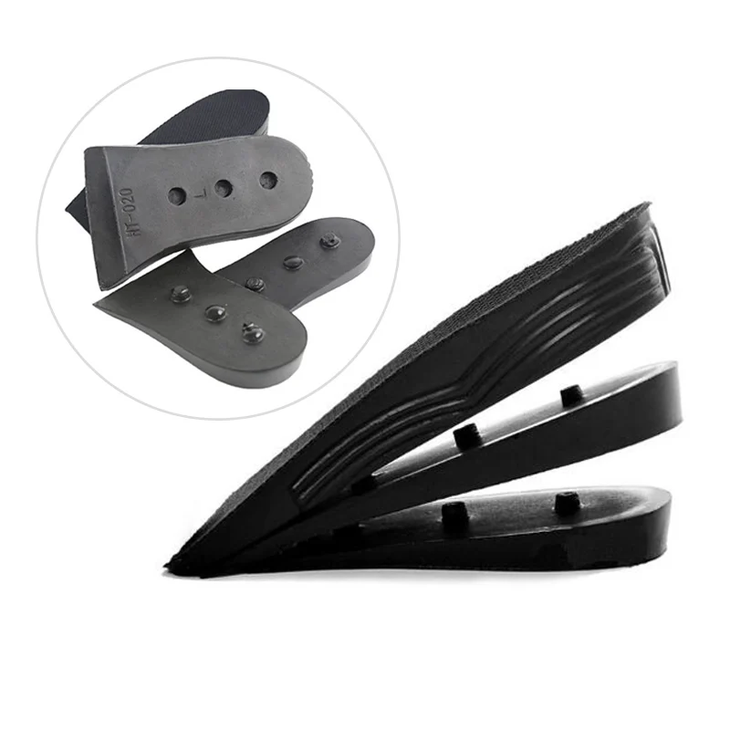 Custom Silicone Insoles 3 Layers Ajustable Shoe Boots Inserts Heel Increased Secret Gel Lifts-up Insole Increase Height