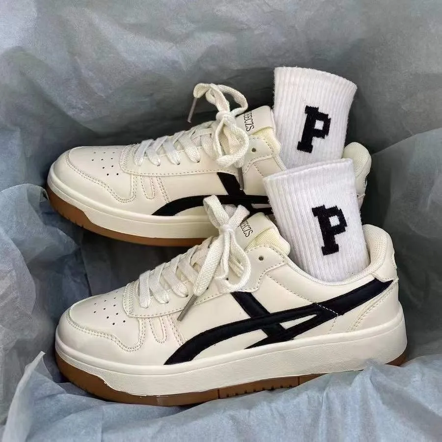 vintage little white shoes ins Academy Harbour style single bf trend ventilated German training sports f