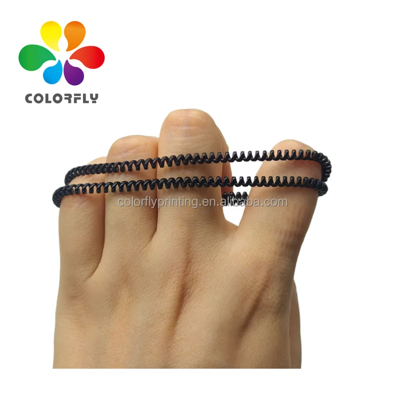 Black Phone Cord Hair Ring Female Hair Rope Telephone Wire Elastic Scrunchies Plastic Line Elastic Band Hair Tie