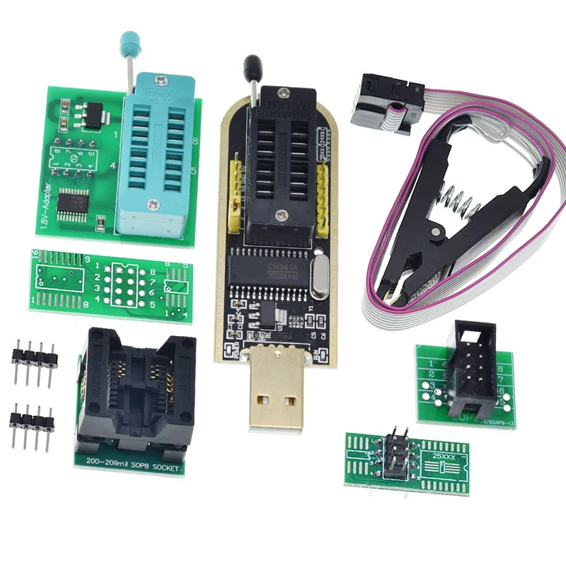 CH341A 24 25 серии EEPROM Flash BIOS USB-программатор модуль + SOIC8 SOP8 Тестовый зажим д
