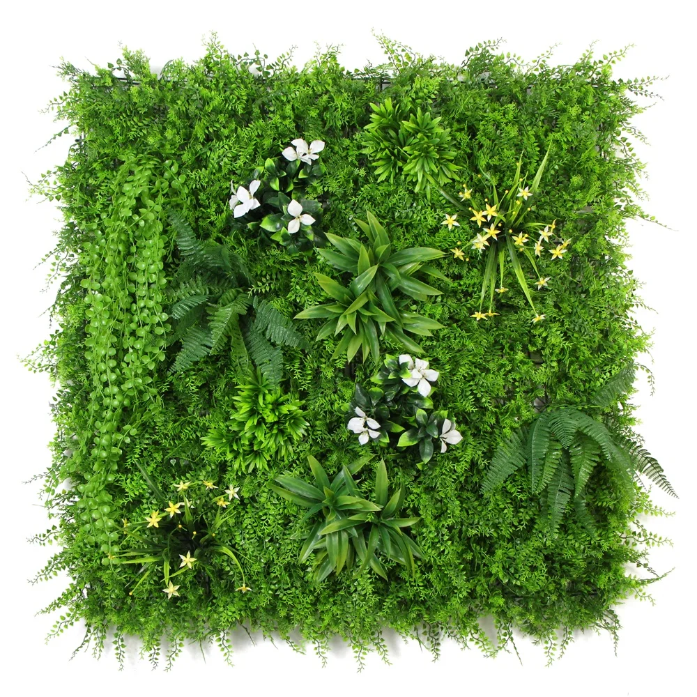 Wholesale 100*100cm artificial green vertical garden plants wall for sale