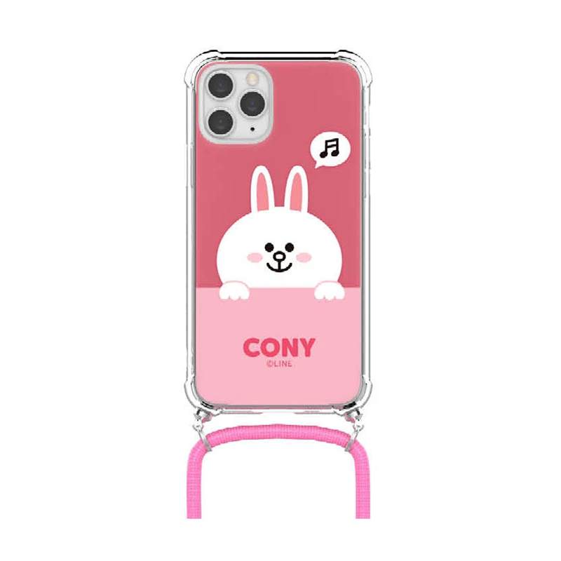 Line Friends Mobile Phone Cases New Brown Pink Animal Skin Cover Phone Case Necklace