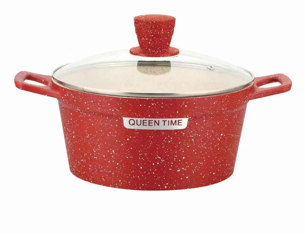 Queen Time 10PCS Die Cast Aluminum Marble Stone Kitchen Non-stick Cookware