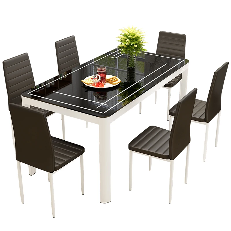 rectangle modern and contracted small family  Dining glass table