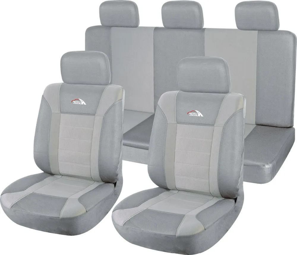 
Polyester Full Set Multi-Colored Car Seat Covers Universal Set Gray 