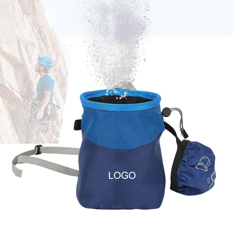 OEM ODM Custom LOGO Belt Drawstring Pocket Accept Print Rock Climbing Sport Chalk Bag