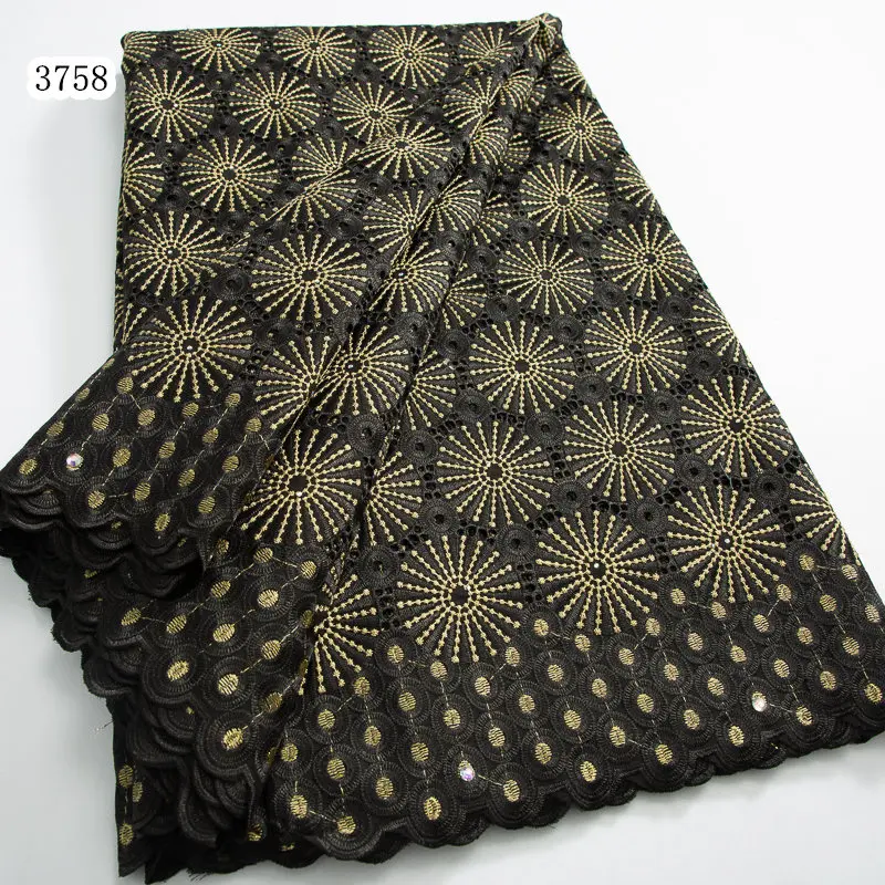 3758 In Stock African Swiss Voile Cotton Lace Fabric In Austria High Quality Soft African Lace Fabric For Women Wedding Dresses