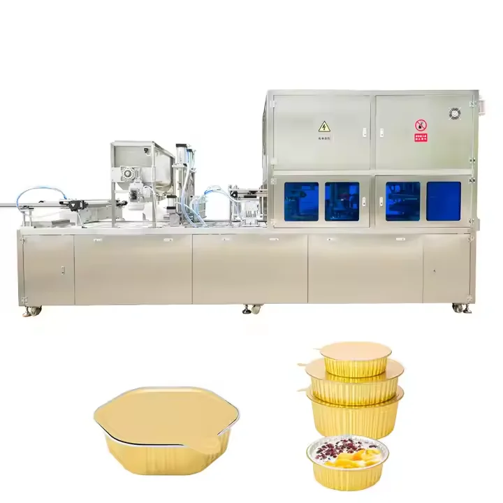 Customized New Model Aluminum Foil Sealing Machine Food Tray Sealer Packaging Machine with Lid for Container and Tray