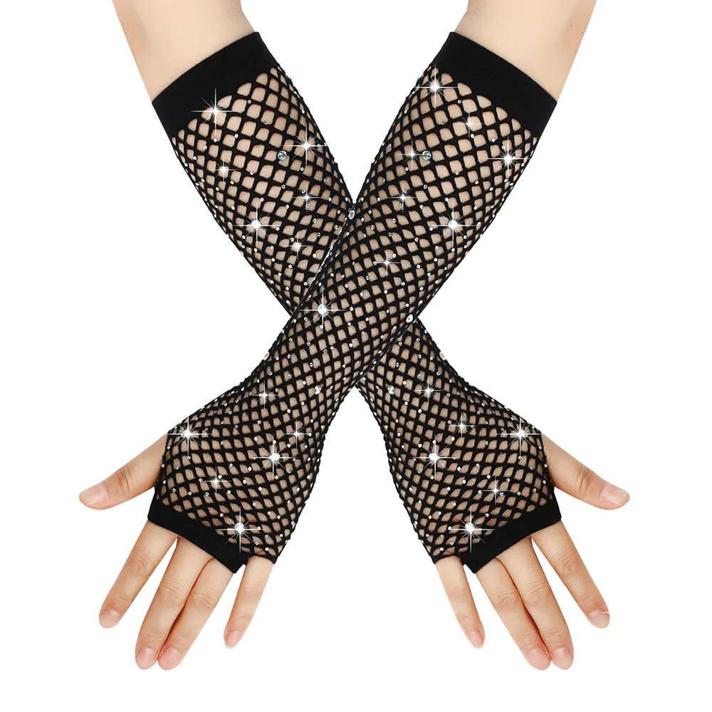 12 Styles 80s Fingerless Neon Fishnet Gloves For Women And Girls In Theme Party Costume Accessories
