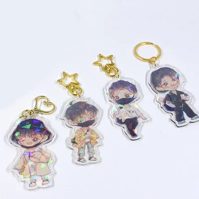 Keychain china supplier acrylic charms custom customizable key chain with holographic