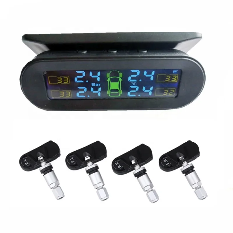 YLY TPMS Solar Power TPMS Car Tire Pressure Alarm Monitor Auto Security System Tyre Pressure 360 Adjustable Temperature Warning