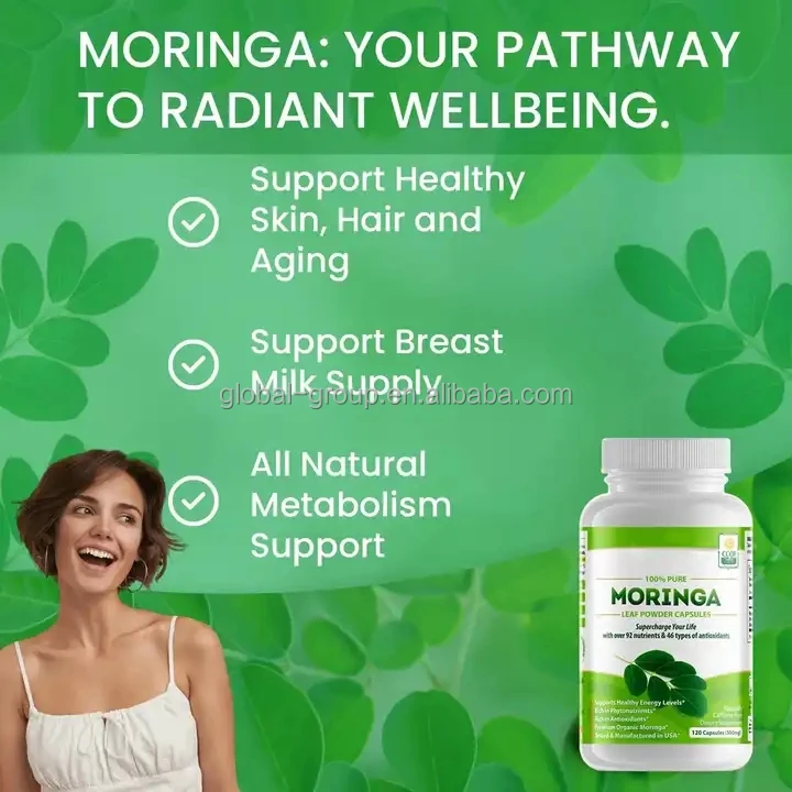 Pure Organic Supports Energy Moringa Metabolism Moringa Powder Moringa Capsules