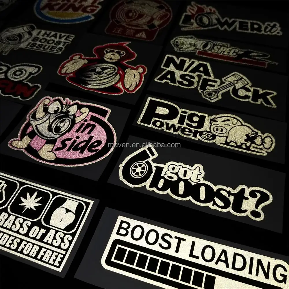 Wholesale Waterproof JDM Turbo Reflective Stickers For Laptop Bottle Car Motorcycle Racing Car Decal Sticker