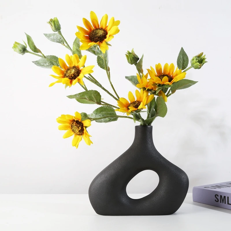 Ins simple frosted ceramic vase decoration living room porch creative dried flower vase decoration