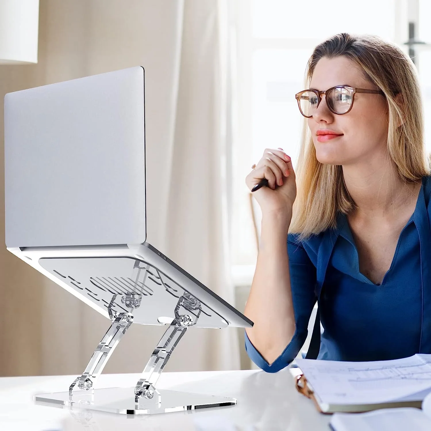 laptop Tablet computer Acrylic stand Desktop upright Swivel bracket The cooling support hangs from the desktop new