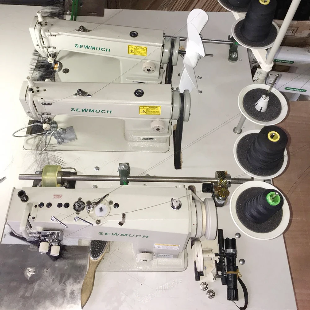 Industrial machine for weaving hair three head hair weft machine