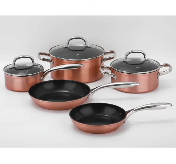 Linkfair Professional Food Grade kitchenware 8 PCS Cookware Set Aluminum Cooking Pots and Pans with non-stick coating
