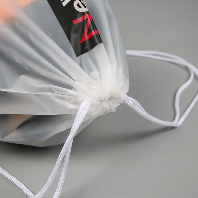 Factory Direct Sale High Quality Plastic Large Gift Bag Drawstring Backpack Travel Pouch Custom Print Draw String Plastic Bags