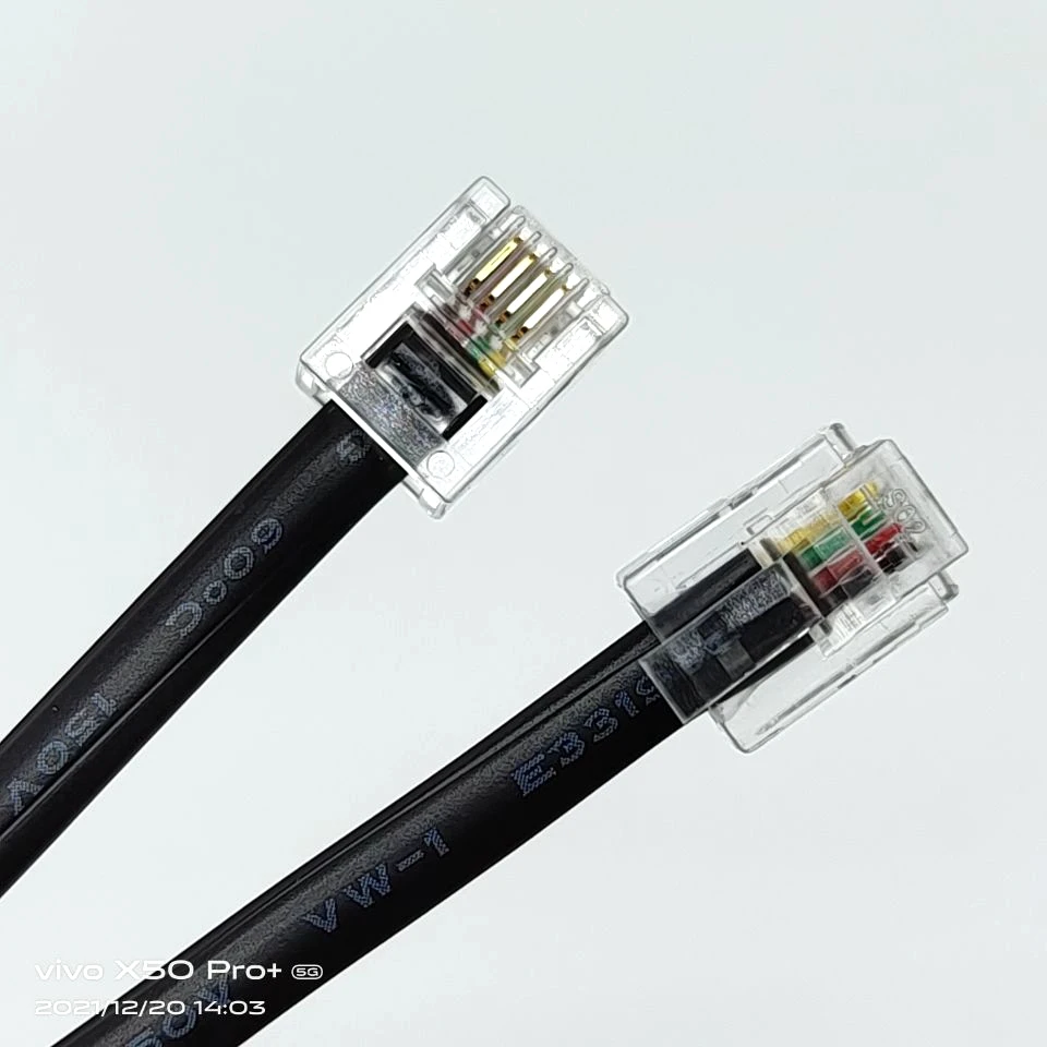 Fcc68 standard 6p4c telephone line cable external thread RJ11 telephone line