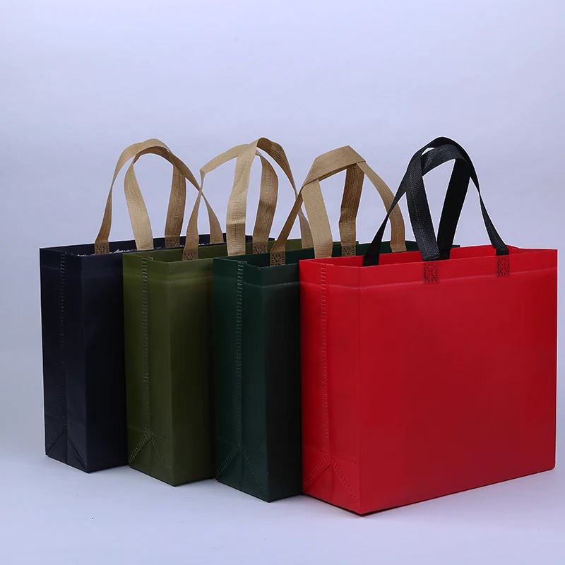 Модная цветная пустая Нетканая сумка, рекламная Экологичная хозяйственная сумка для супермаркетов, с логотипом может быть c