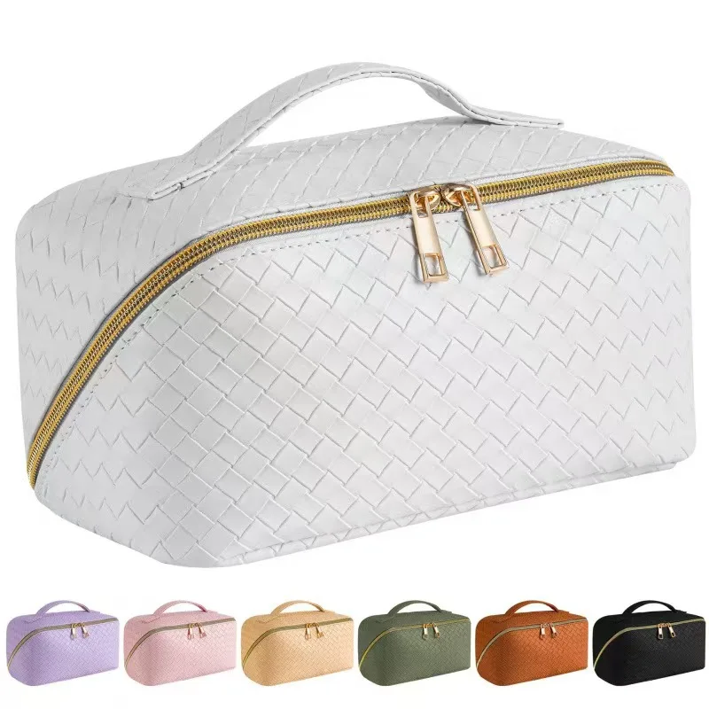 Wholesale Toiletry Travel Large Capacity Pu Pillow Leather Cosmetic Makeup Bag Cosmetic Case With Zipper