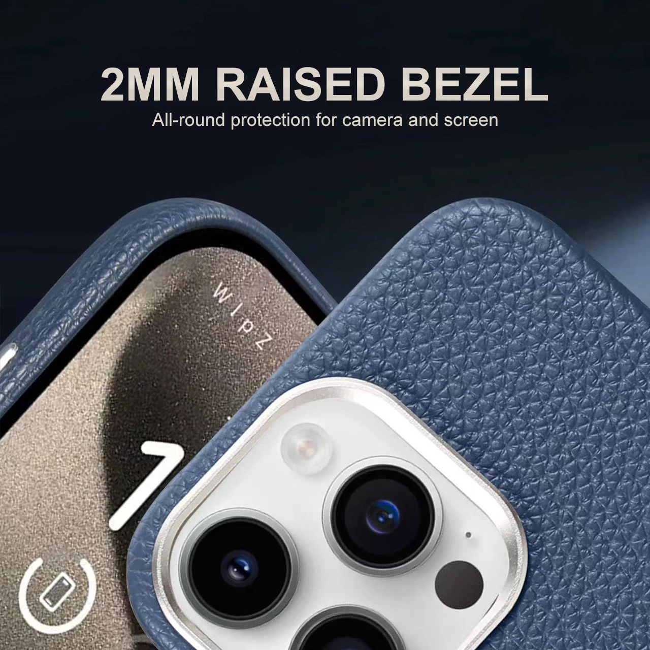 Grain PU Leather Phone Cover With Shockproof Protective Camera Bezel For iPhone 14 15 16 Pro Max Slim Pebble Leather Phone Case