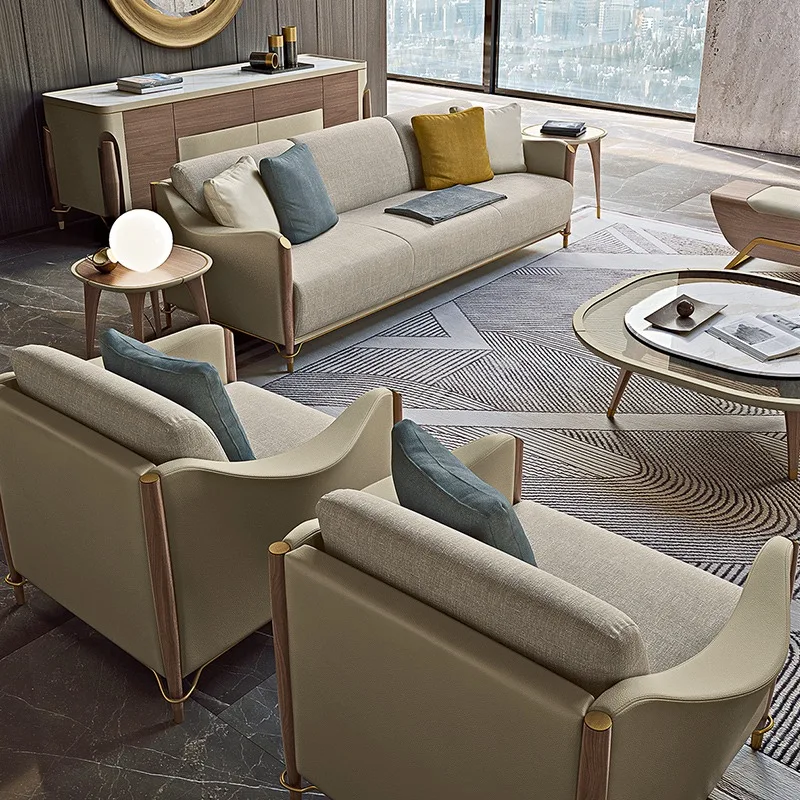 Wooden Sofa Set Sitting Room Furniture Set Living Room Furniture Modern Solid Wood Sofa Luxury Sofa Set Living Room New Design