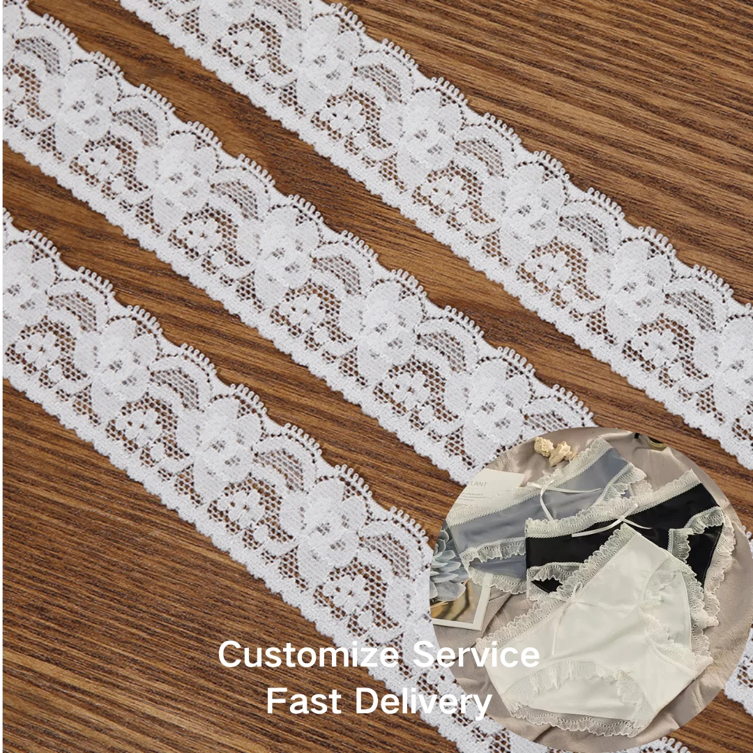 XHJ6002 Factory direct sale DIY clothing sewing accessories floral embroidered lace ribbon elastic lace for textile garment