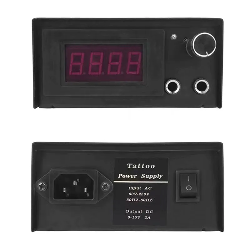 Dragon Tattoo Power Supply Black Durable Adjustable 3 Digit LCD Tattoo Machine Power Supply