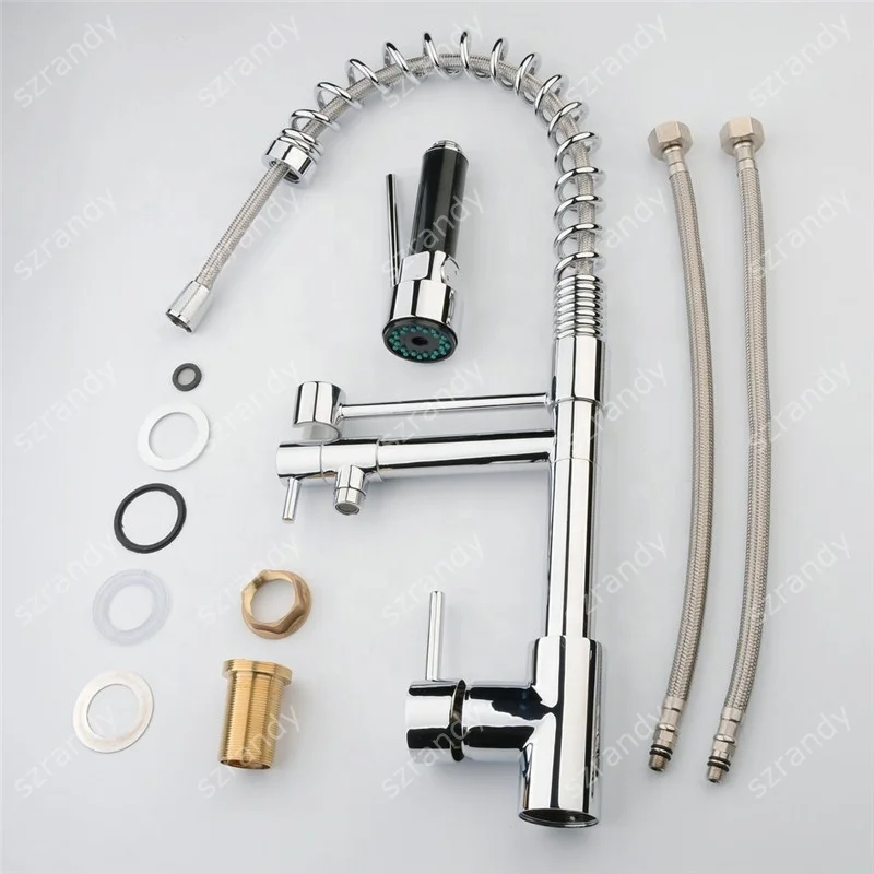 Universal Chrome Finish Pull Out Spray Spout Laundry Tub Faucet