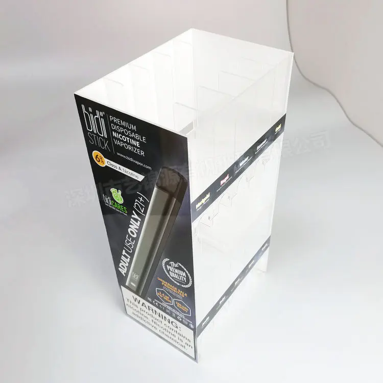 Custom Design Acrylic Counter Top Display Rack RGB Light Display Cabinet PMMA Desktop Display Showcase With Brand Stickers